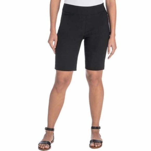 NWT HILARY RADLEY Pull On Bermuda Shorts - Black - Small - Picture 1 of 4